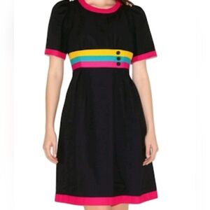 David Warren Vintage 80s Union Tag Retro Striped Dress Women SZ Small